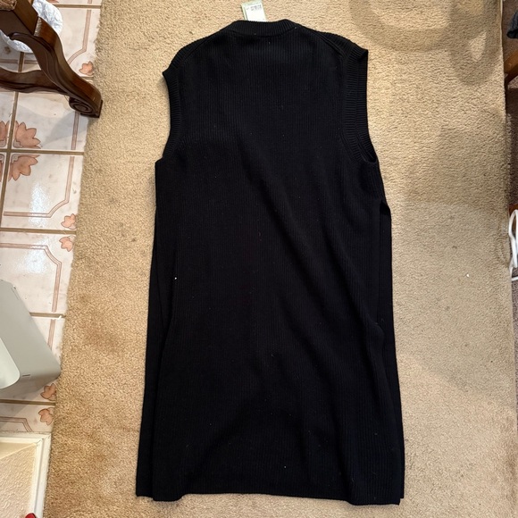 Black knit long knit vest - Picture 2 of 7